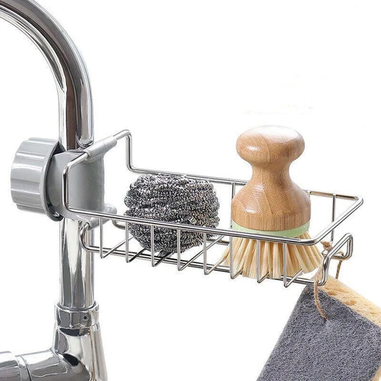 Faucet rack Kitchen Storage Stainless Steel Faucet Shelf Sponge Dish Cloth Finishing Rack Drain Rack Pool Rag Storage Rack