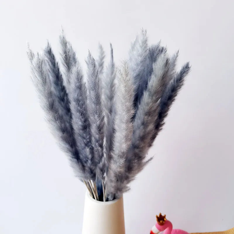 Grey Pampas Grass Decor Whit Dried Flowers Bouquet Artificial Plants Wholesale Wedding Party Home Craft Supplies Props for Photo