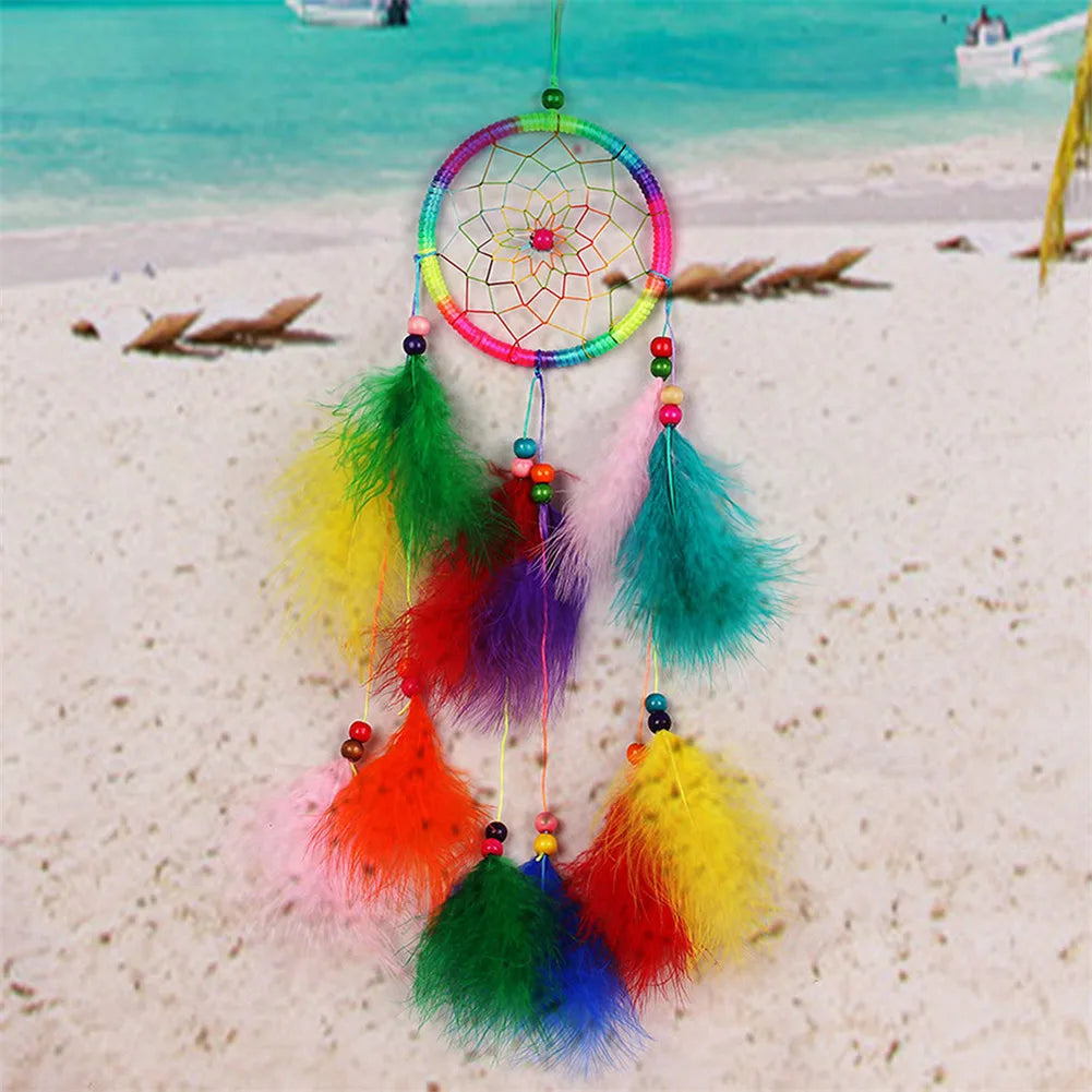 Indian Style Dreamcatcher Handmade Wind Chimes Hanging Pendant Dream Catcher Home Wall Art Hangings Decorations