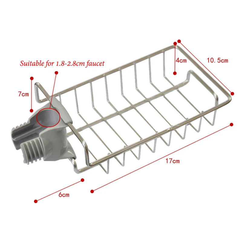 Faucet rack Kitchen Storage Stainless Steel Faucet Shelf Sponge Dish Cloth Finishing Rack Drain Rack Pool Rag Storage Rack