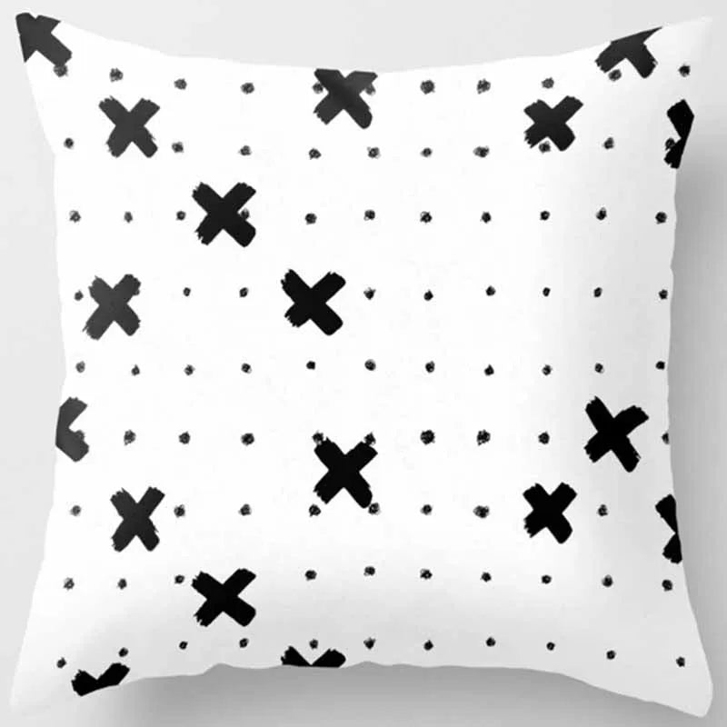 Polyester Geometric Pattern Pillow Cases Fashion Beauty Black White Gray Square Pillow Cases High Quality Pillow Cover 45*45cm