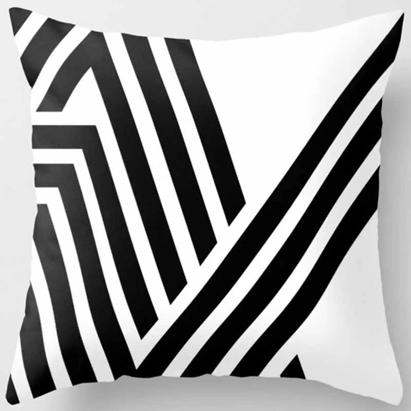 Polyester Geometric Pattern Pillow Cases Fashion Beauty Black White Gray Square Pillow Cases High Quality Pillow Cover 45*45cm