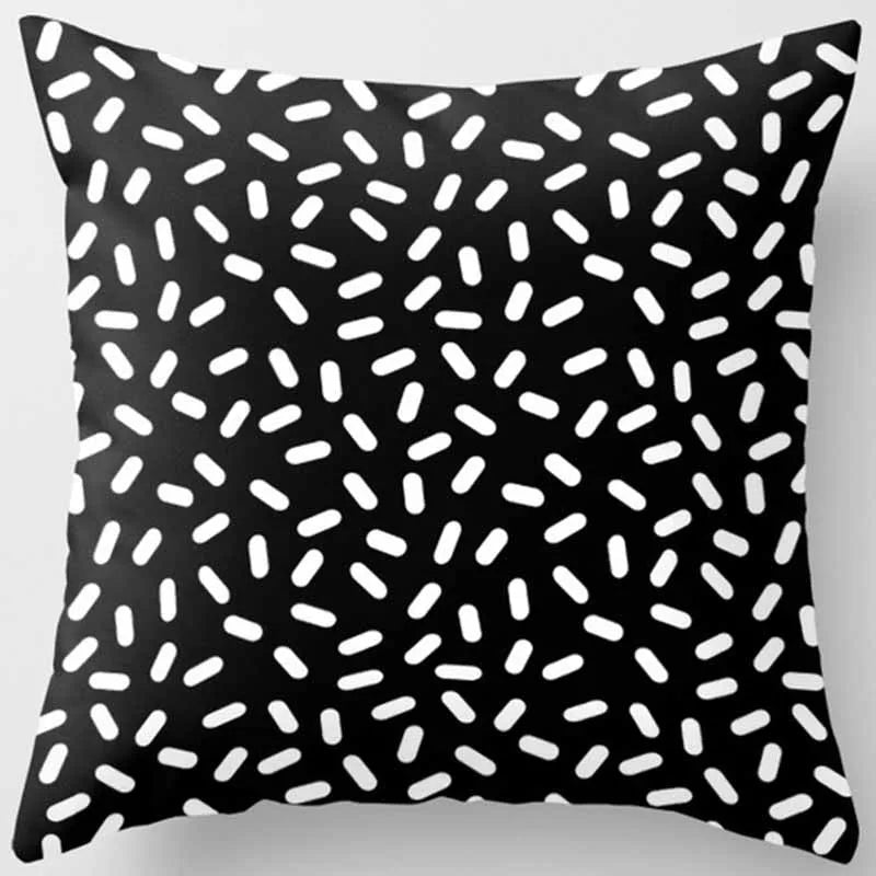 Polyester Geometric Pattern Pillow Cases Fashion Beauty Black White Gray Square Pillow Cases High Quality Pillow Cover 45*45cm