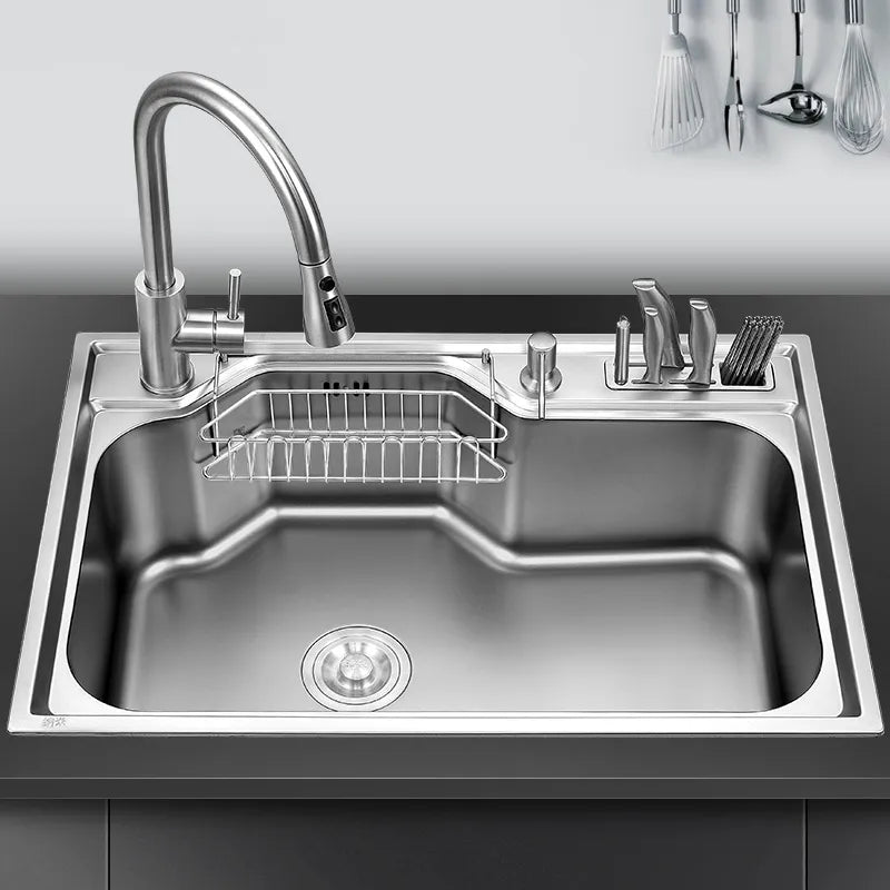 kitchen sink above counter or udermount sinks vegetable washing basin stainless steel single bowl 1.2mm thickness sinks kitchen