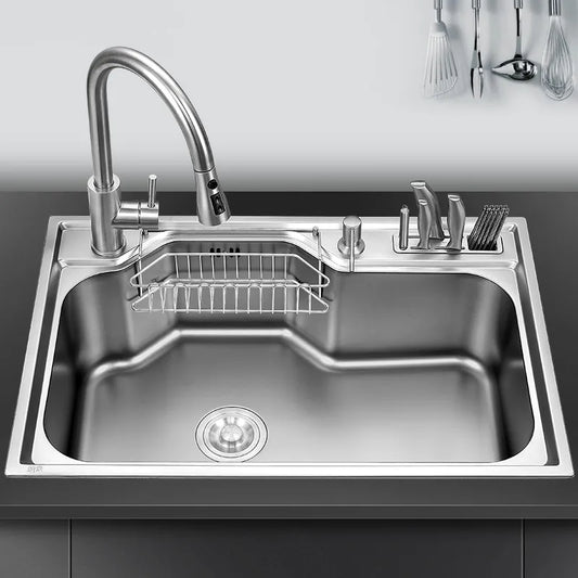 kitchen sink above counter or udermount sinks vegetable washing basin stainless steel single bowl 1.2mm thickness sinks kitchen