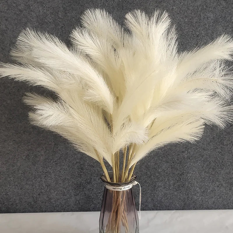 60cm Fluffy Pampas Grass Boho Decor Artificial Reed 4 Forks Bent Wire Encrypted Reed Pampas Grass Wedding Christmas Decoration