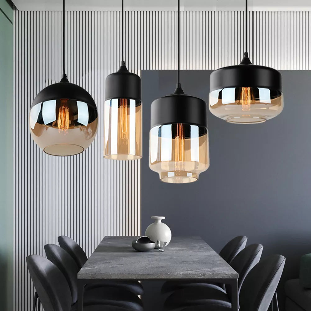 4 Style Modern Glass Pendant Lamp Lights e27 e26 LED Fixture for Kitchen Restaurant Cafe Bar living room bedroom