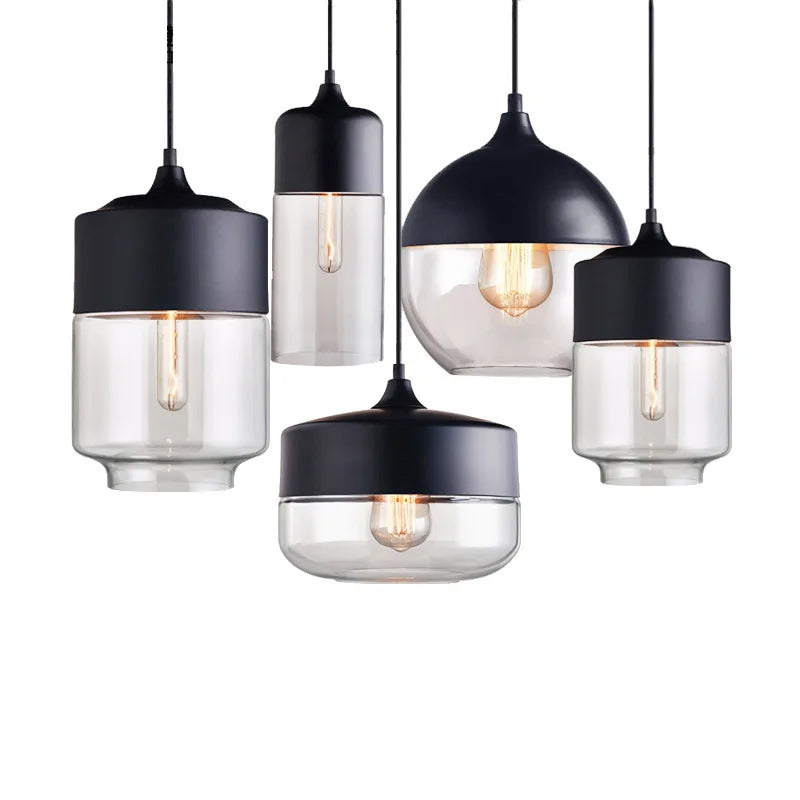 4 Style Modern Glass Pendant Lamp Lights e27 e26 LED Fixture for Kitchen Restaurant Cafe Bar living room bedroom